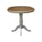 International Concepts Round 36 in Rd Top Ped Table, 12 in Leaf, Counter Ht, Hickory/Stone, 36 W, 48 L, 35.3 in H, Wood K41-36RXT-6B - alternate 5